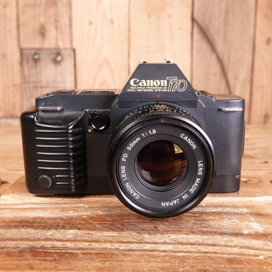 Used Canon T70 35mm Camera With 50mm FD F1.8 Lens
