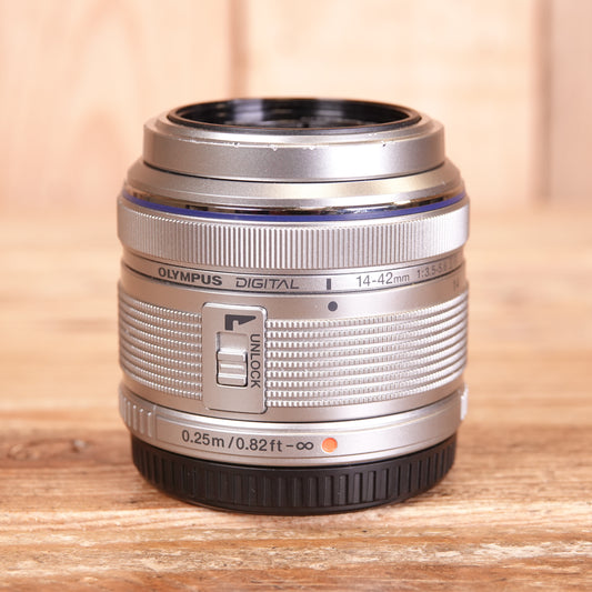 Used Olympus AF 14-42mm F3.5-5.6 II R MSC Silver Micro Four Thirds Lens