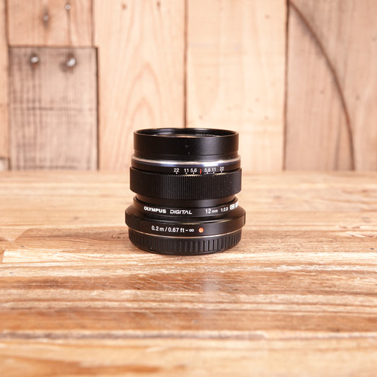 Used Olympus 12mm f2 ED M.ZUIKO Black Micro Four Thirds Lens