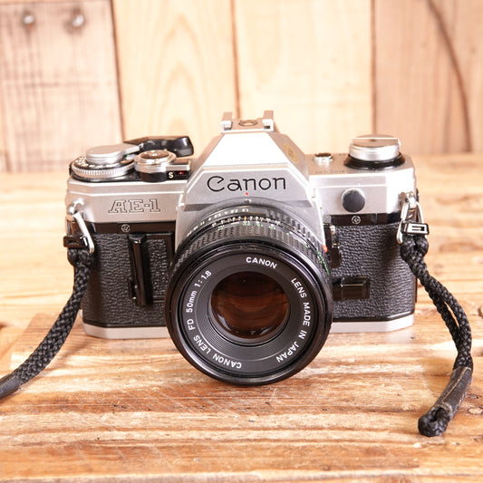 Used Canon AE-1 35mm SLR Camera with 50mm f1.8 Lens