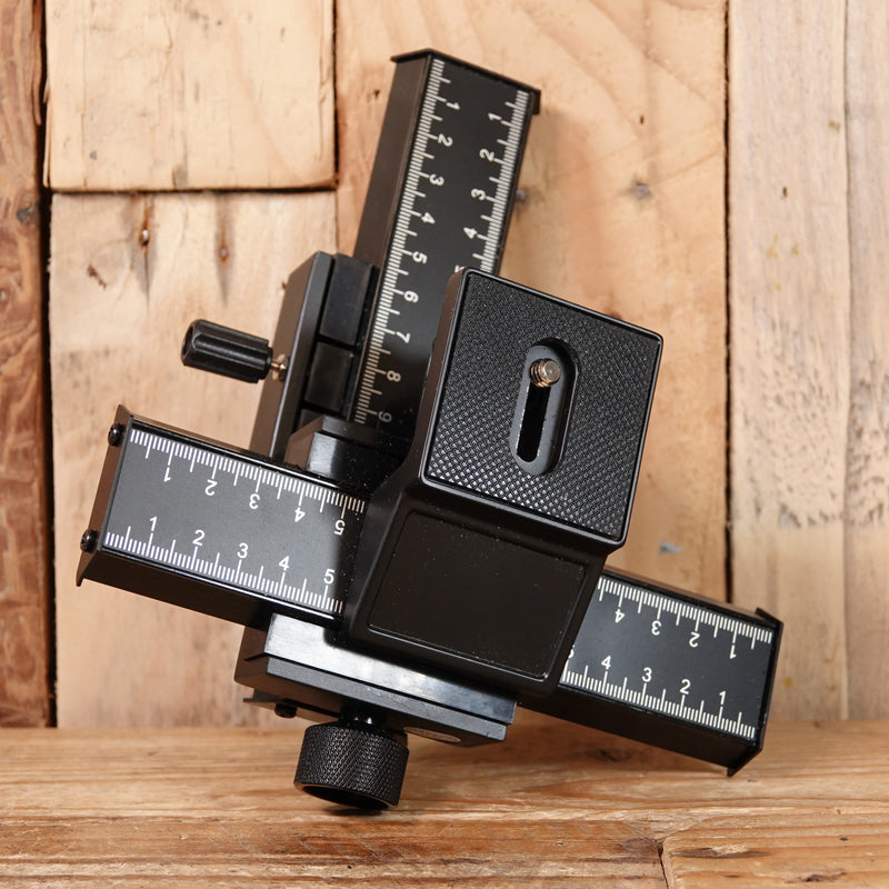 Used 4-way macro cross slide camera mount for tripod head macro photography