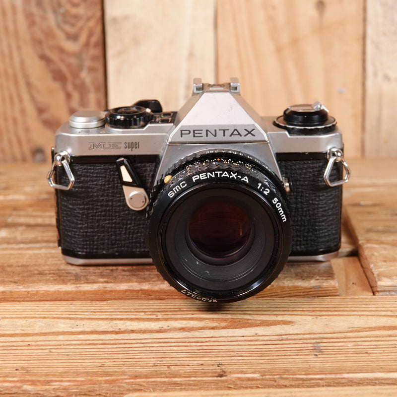 Used Pentax ME Super 35mm Analog Film SLR Camera with 50mm F2 Lens