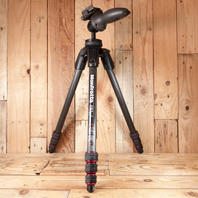 Used Manfrotto 190 Go Carbon Fibre Tripod with Manfrotto 324rc2 joystick head