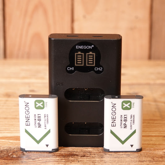 Used 2-Pack NP-BX1 Replacement Battery+Dual Charger