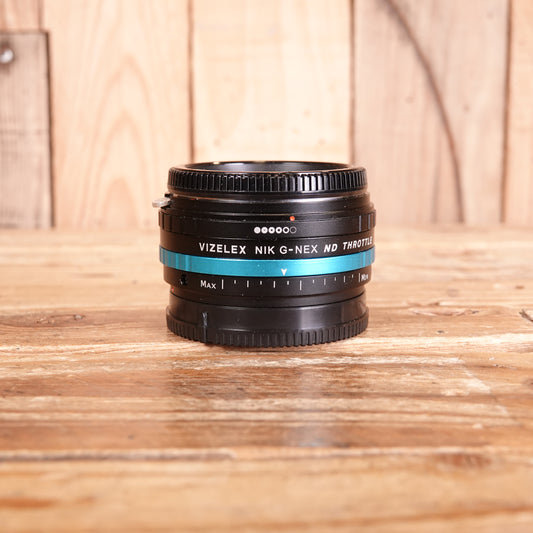 Used Vizelex Nik G-Nex ND Throttle Lens Adapter Nikon to Sony E Mount