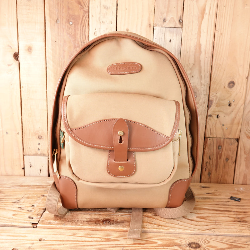 Used Billingham 35 Rucksack - Khaki Canvas / Tan Leather
