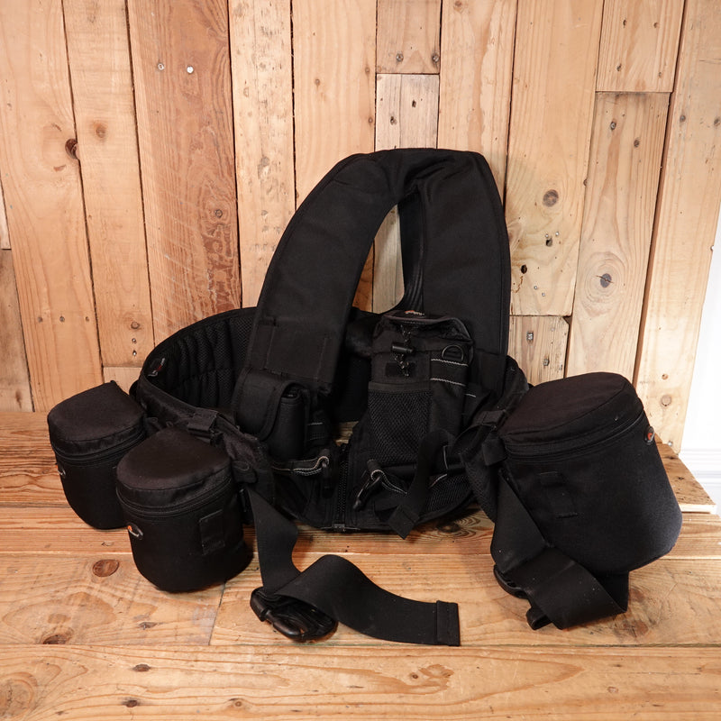 Used Lowepro S&F Deluxe Waist Belt 15 with Vest Harness and Accessory Pouches