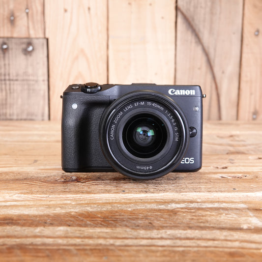 Used Canon EOS M3 Black Camera with 15-45mm IS STM Lens