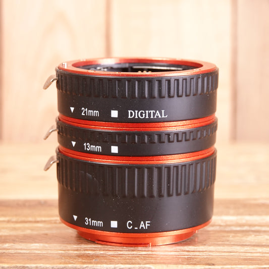 Used Weihe C-AF Extension Tube Spacer Set 13mm, 21mm, 31mm Canon AF