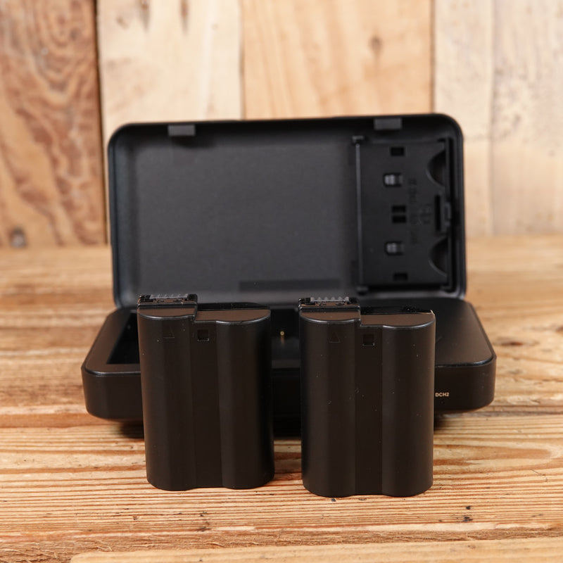 Used 2 x ENEL15 Battery for Nikon + Dual Charger Case