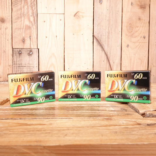 Used Fujifilm DVC Mini DV Digital Video Cassette Tape 3 PCS - Sealed