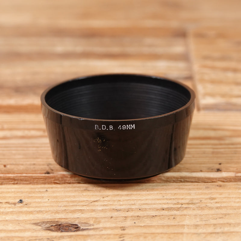Used Vintage BDB 49mm Black lens hood fits telephoto camera lens