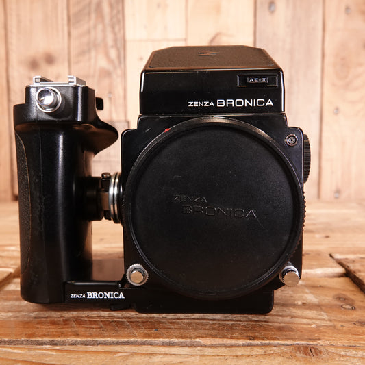 Used Bronica ETRS Medium Format Camera Body, 120 Back , AE-II Prism & Speed Grip