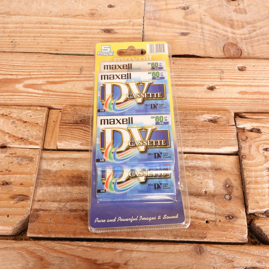 Used Maxell Mini DV SP60 LP90 Camcorder Tapes 5 Pack - Unopened