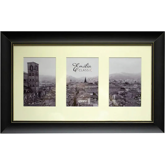 Kenro Emilia Classic Photo Frame for Three 6x4" Photos - Black