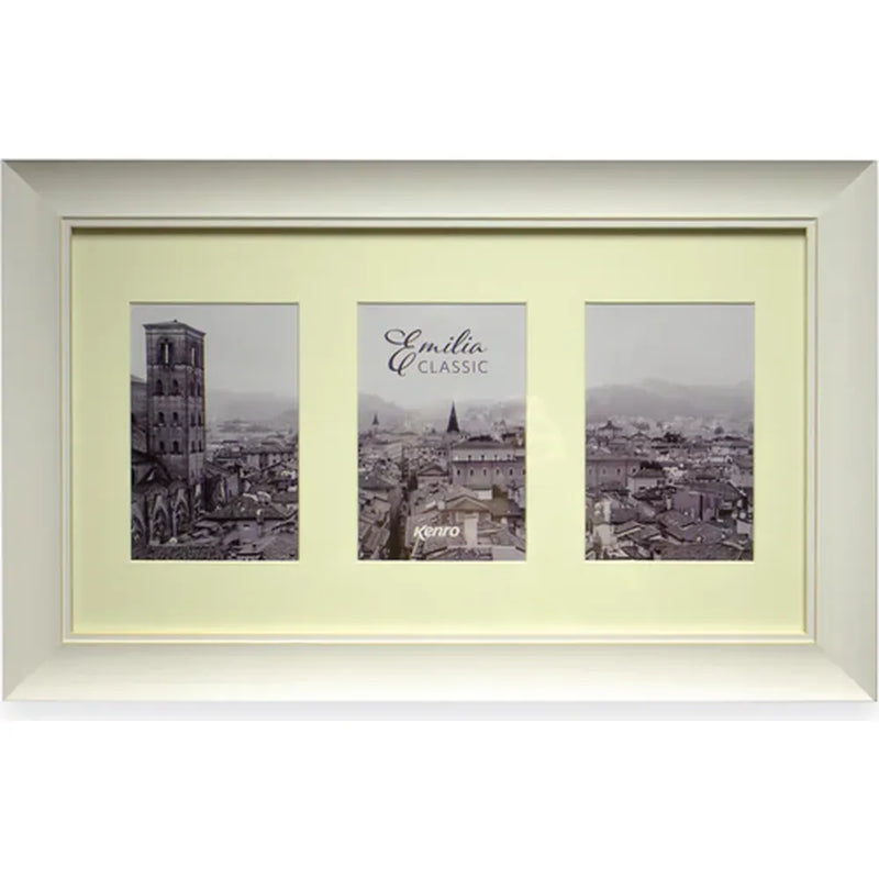 Kenro Emilia Classic Photo Frame for Three 6x4" Photos - White