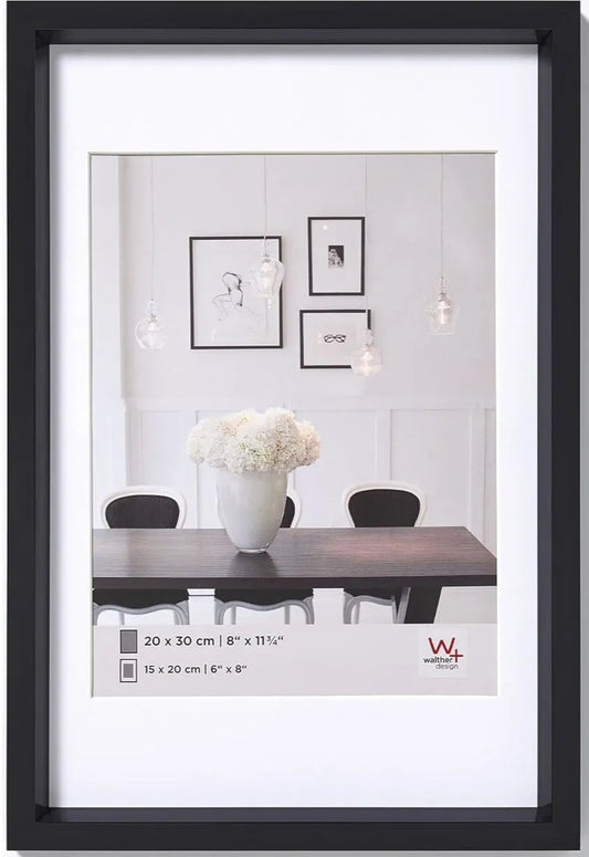 Walther Steel Style Photo Frame Black 12x8 Inch