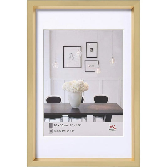 Walther Steel Style Photo Frame Gold 12x8 Inch