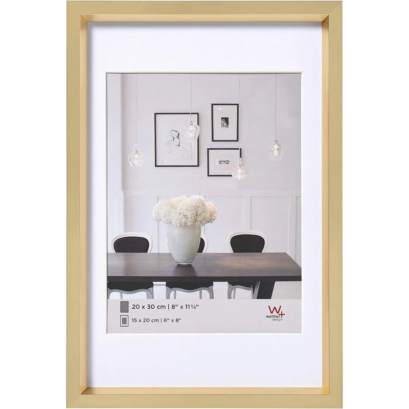 Walther Steel Style Photo Frame Gold 16x12 Inch