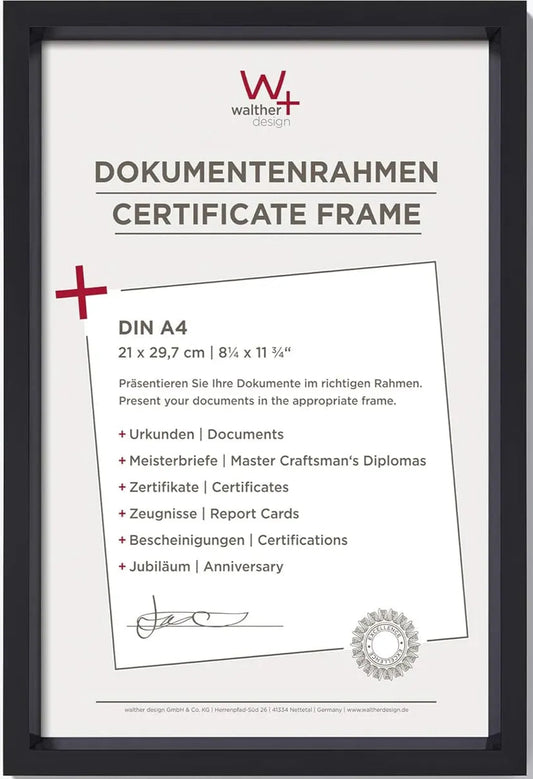 Walther Steel Style Photo Frame Black A4