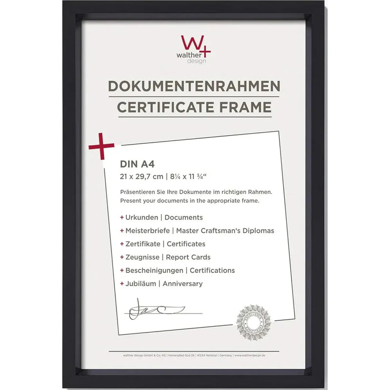 Walther Steel Style Photo Frame Black A4