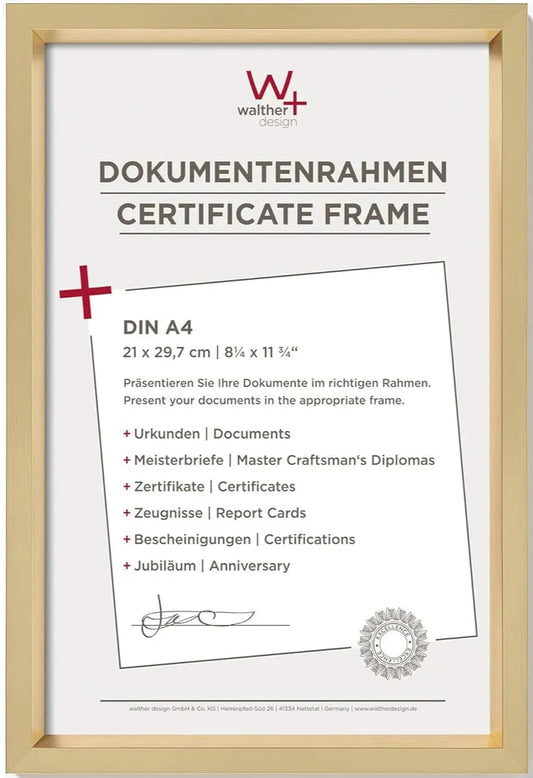 Walther Steel Style Photo Frame Gold A4