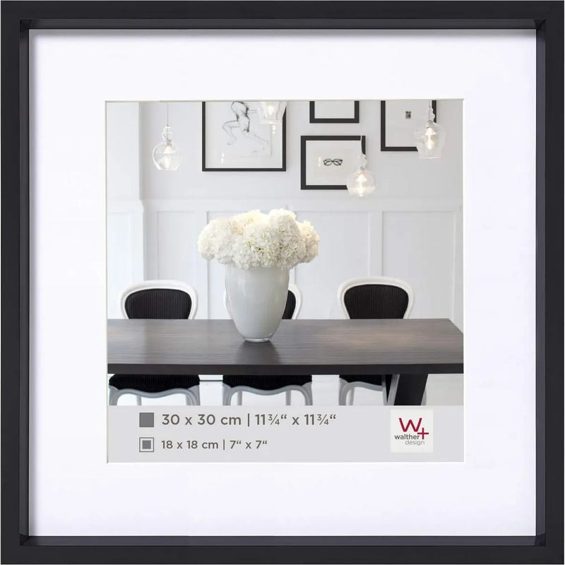 Walther Steel Style Photo Frame Black 12x12 Inch