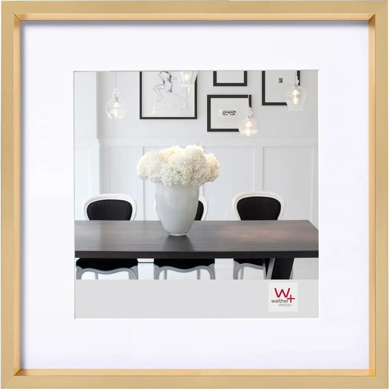 Walther Steel Style Photo Frame Gold 12x12 Inch