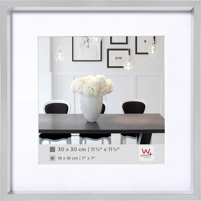 Walther Steel Style Photo Frame Silver 15.75x15.75 Inches