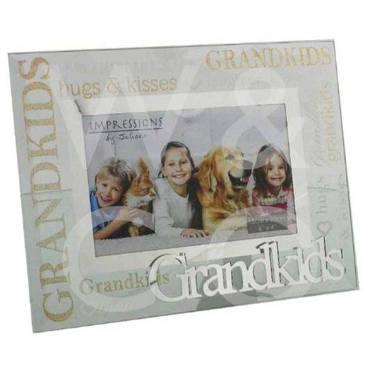 Grandkids 3D Word Glass & Mirror Photo Frame