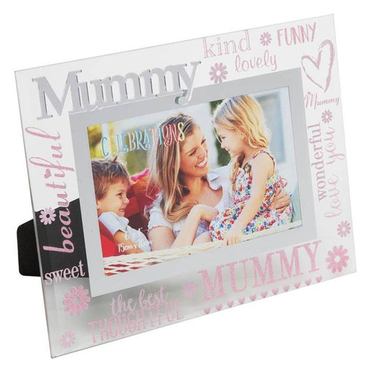 Mummy 3D Word Glass & Mirror 6x4 Photo Frame