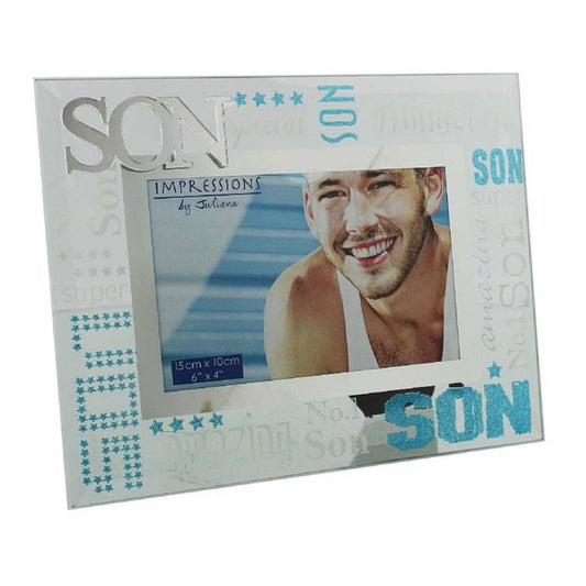 Son 3D Word Glass & Mirror 6x4 Photo Frame