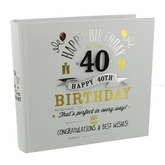 40th Birthday Photo Album - Holds 80 4x6 inch Photos - Bookbound