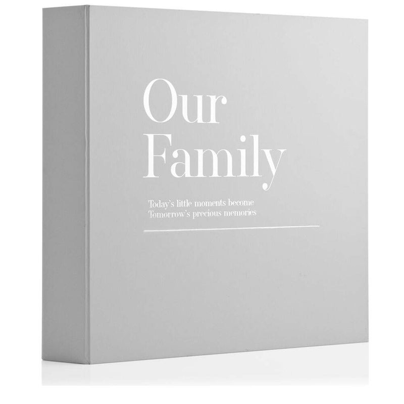 Moments Our Family Coffee Table Album | 30 Blank Card Pages | 28.5 x 28cm | Silver Grey Image 1