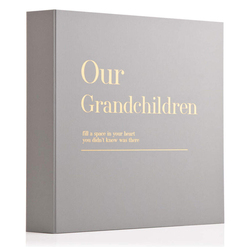 Moments Our Grandchildren Coffee Table Album | 30 Blank Card Pages | 28.5 x 28cm | Grey Image 1
