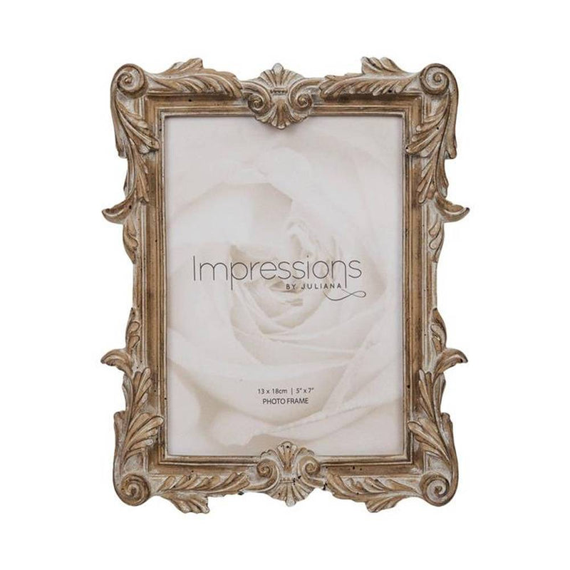 Impressions Antique Carved Wood Finish Photo Frame 7x5 Inch Image 1