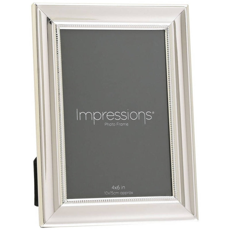 Impressions Silver Plated Frame With Beaded Edge 6x4 Inch Image 1