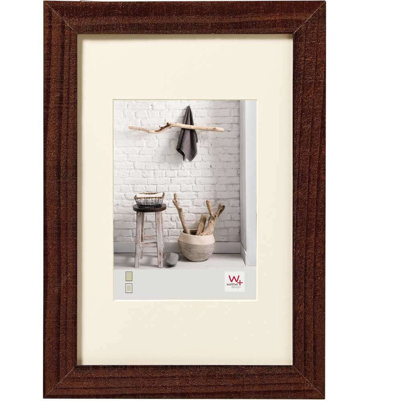 Walther Home Wooden Picture Frame - 6x4 inch - (Insert 4x2.75 inch) Walnut Image 1