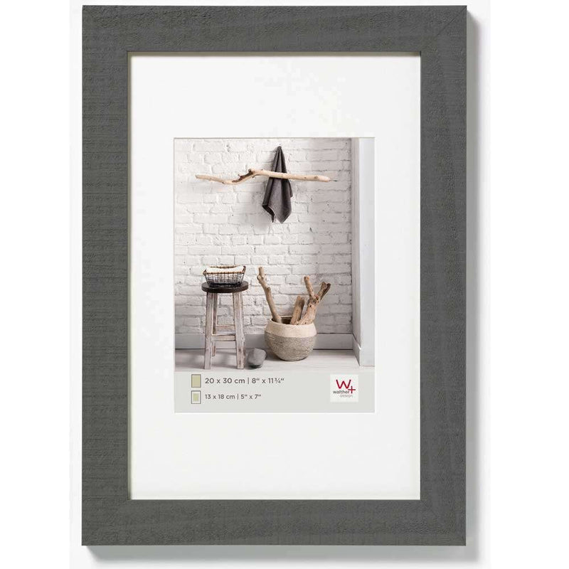 Walther Home Wooden Picture Frame - 11.75x8 inch - (Insert 7x5 inch) Grey Image 1