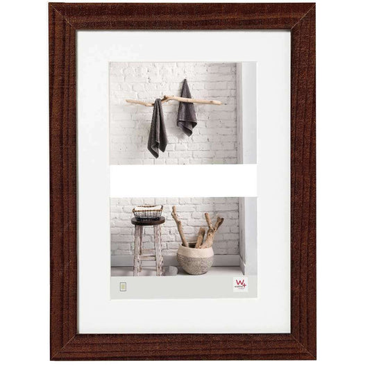 Walther Home Wooden Picture Frame - 14x10 inch (Insert for 2x 7x5 inch) Walnut