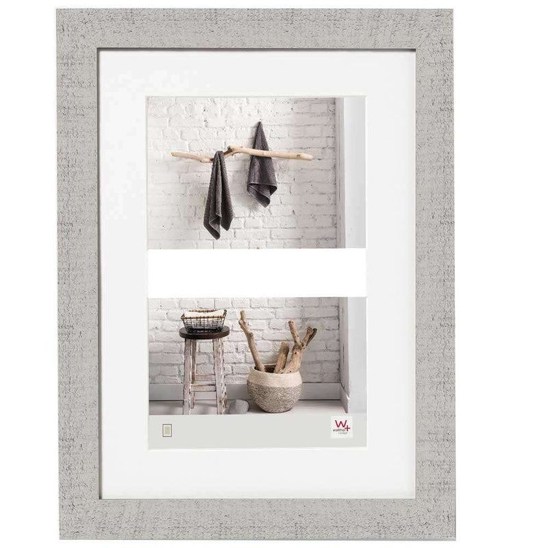Walther Home Wooden Picture Frame - 14x10 inch (Insert for 2x 7x5 inch) Light Grey Image 1