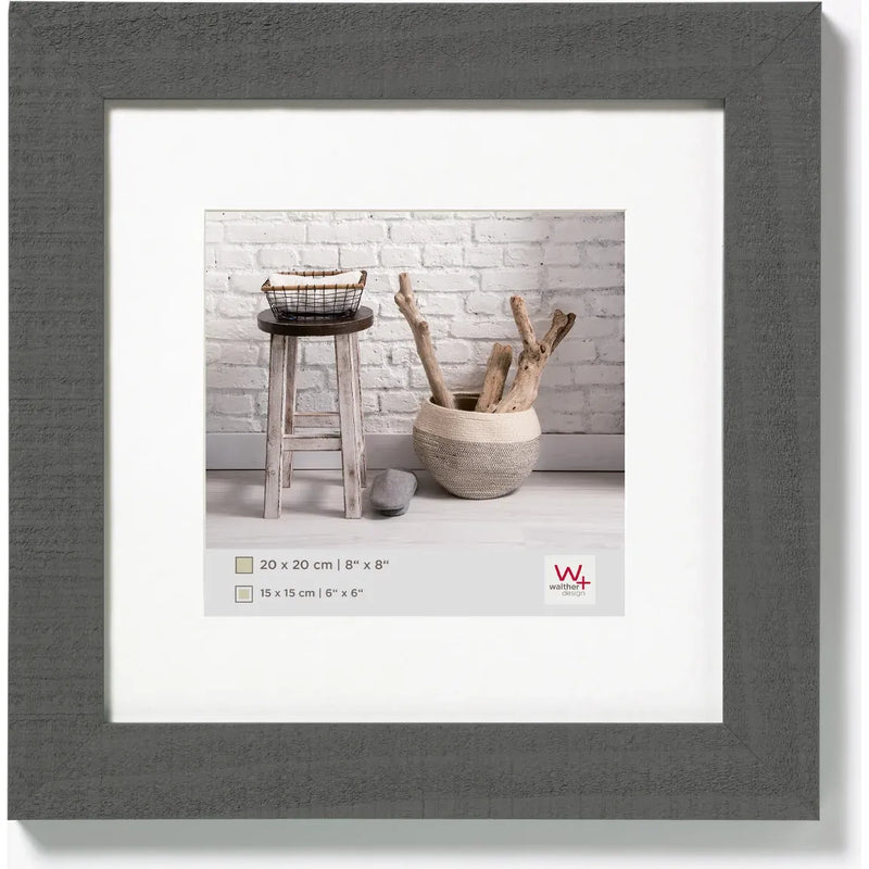 Walther Home Grey Wooden Picture Frame – 8×8 inch (6x6 Mount Insert)
