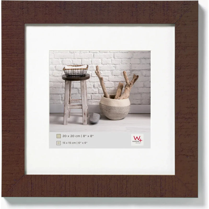 Walther Home Walnut Wooden Picture Frame – 8×8 inch (6x6 Mount Insert)