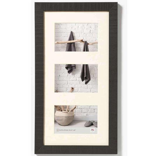 Walther Home Wooden Picture Frame - 18x9 inch - (Insert for 3x 6x4 inch) Black