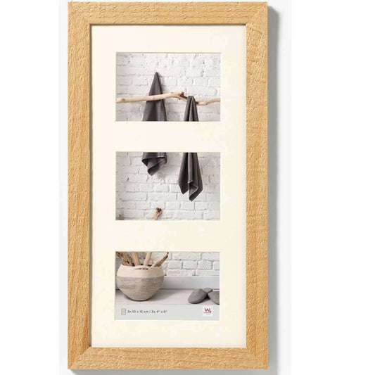 Walther Home Wooden Picture Frame - 18x9 inch - (Insert for 3x 6x4 inch) Nature