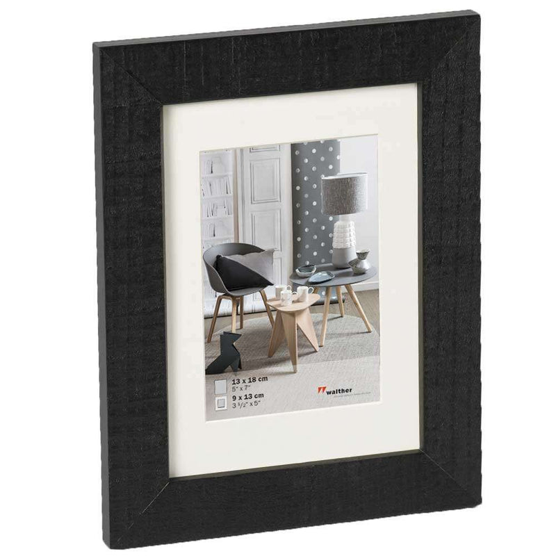 Walther Home Wooden Picture Frame - 7x5 inch - (Insert 5x3.5 inch) Black Image 1