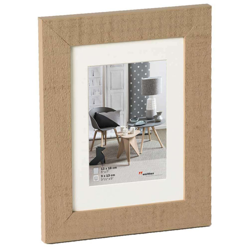 Walther Home Wooden Picture Frame - 7x5 inch - (Insert 5x3.5 inch) Beige Brown Image 1