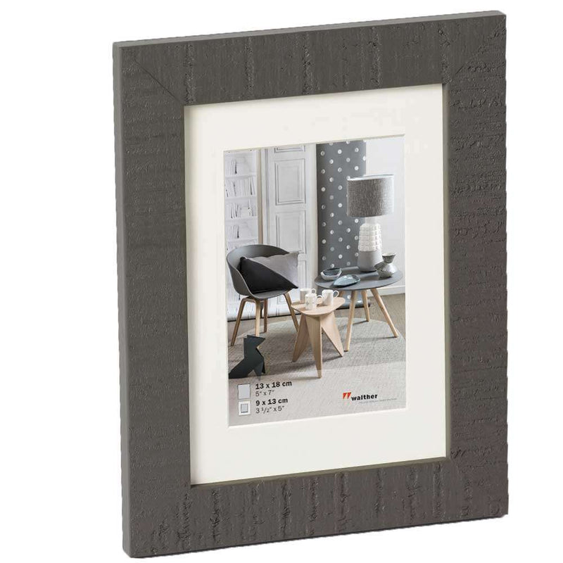Walther Home Wooden Picture Frame - 7x5 inch - (Insert 5x3.5 inch) Grey Image 1