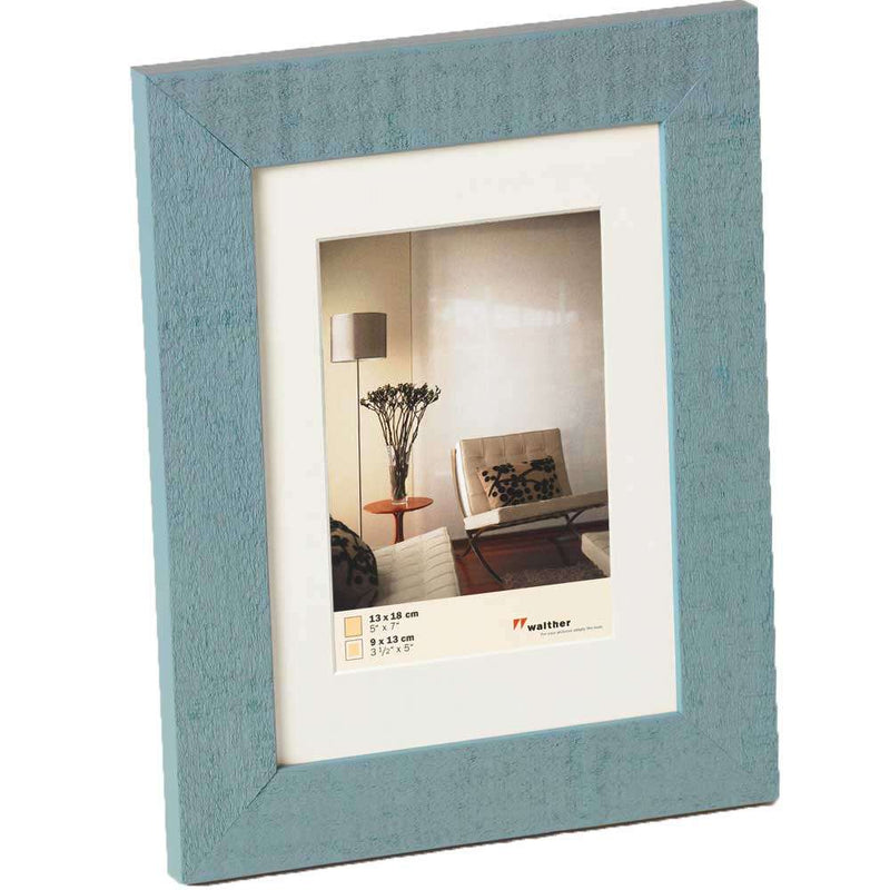 Walther Home Wooden Picture Frame - 7x5 inch - (Insert 5x3.5 inch) Blue Image 1