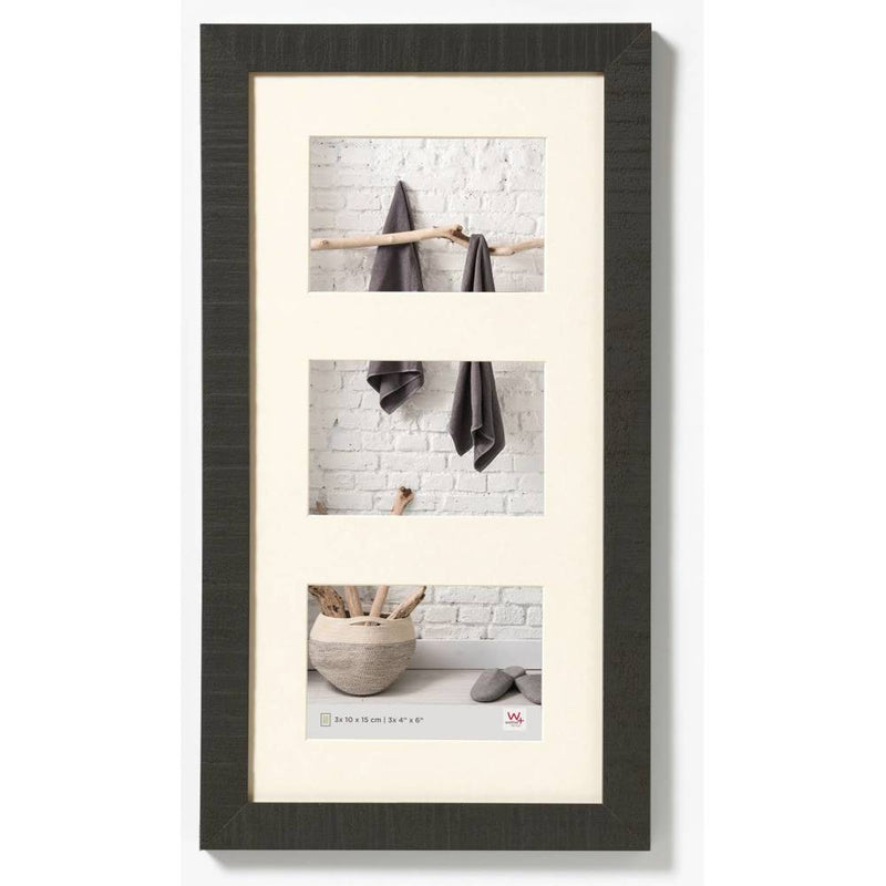 Walther Home Wooden Picture Frame - 20x10 inch - (Insert for 3x 7x5 inch) Black Image 1